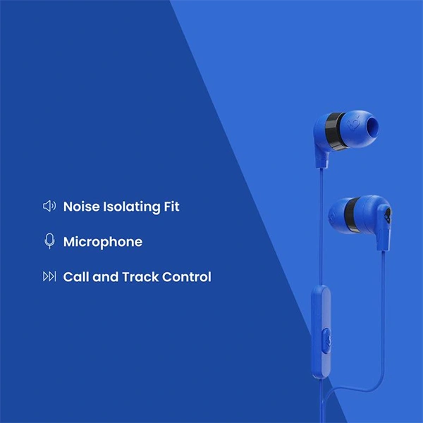 Skullcandy Inkd Plus Wired in Ear Earphones with Mic - Cobalt Blue - Cobalt Blue