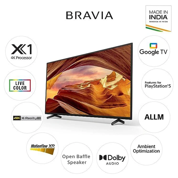 Sony Bravia 126 cm (50 inches) 4K Ultra HD Smart LED Google TV KD-50X75L - Black