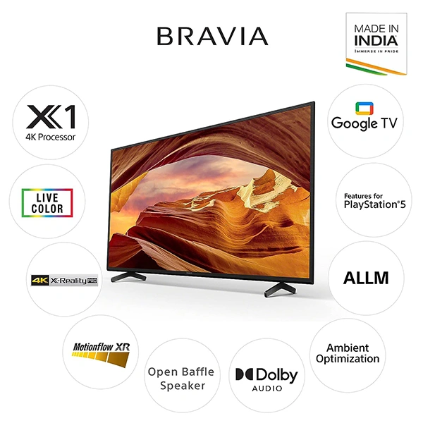 Sony Bravia 139 cm (55 inches) 4K Ultra HD Smart LED Google TV KD-55X75L - Black, White
