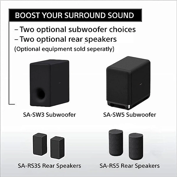 Sony HT-A5000 A Series Premium Soundbar 5.1.2 Channel 8k/4k 360 Spatial Sound Mapping Soundbar - Black