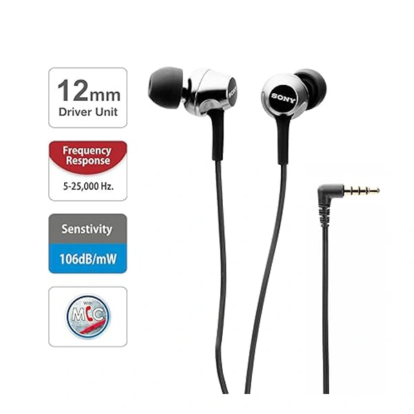 Sony MDR-EX255AP in-Ear Wired Headphones with Mic