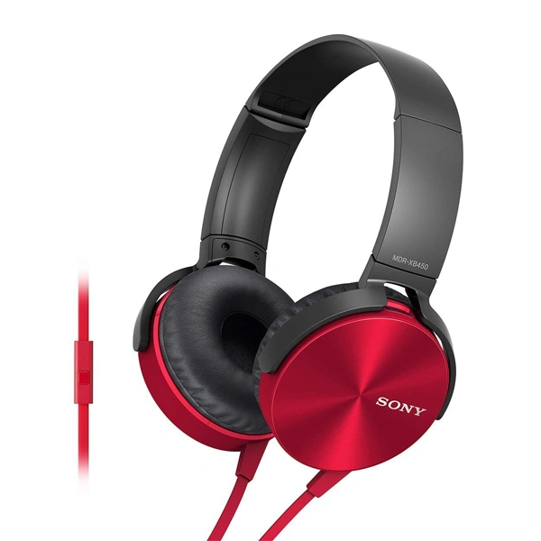 Sony MDR-XB450AP Wired Extra Bass Headphones - Red - Red