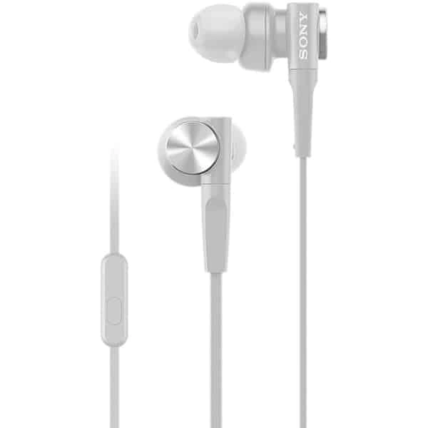 Sony MDR-XB55AP Wired in Ear Headphones with Mic - White - White