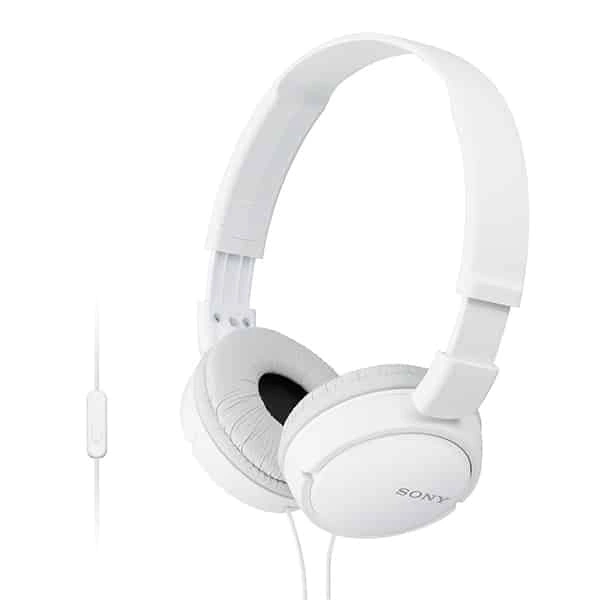 Sony MDR-ZX110AP Wired On-Ear Headphones - White - White