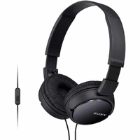 Sony MDR-ZX110AP Wired On-Ear Headphones - Black - Black