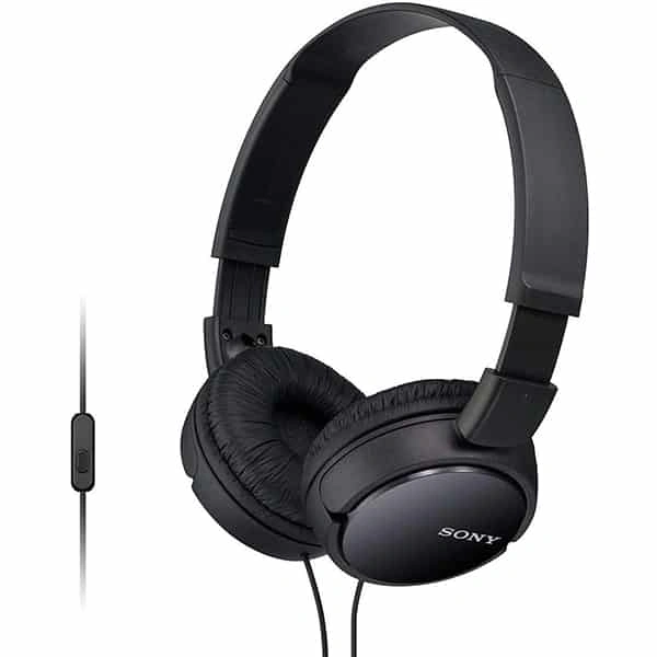 Sony MDR-ZX110AP Wired On-Ear Headphones - Black - Black