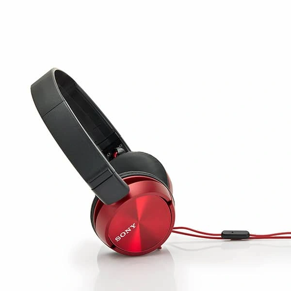 Sony MDR-ZX310AP On-ear Wired Sound Monitoring Headphones with mic - Red - Red