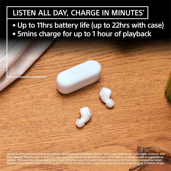 Sony Wf-C510 Truly Wireless Bluetooth Earbuds - White - White
