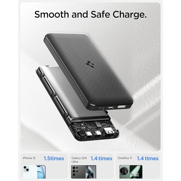 Spigen 10,000mAh 22.5W Fast Charging Iconic Power Bank - Black - Black