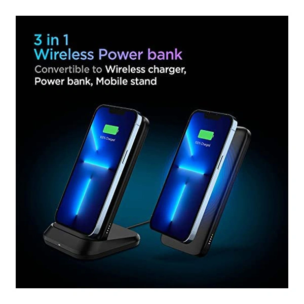 Spigen 3in1 10000mAh Wireless 20W Fast Charging Power Bank - Black