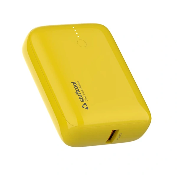 Stuffcool 10000mAh Palm Smallest QC PD 20W Type C Super Premium Mini Powerbank - Yellow - Yellow