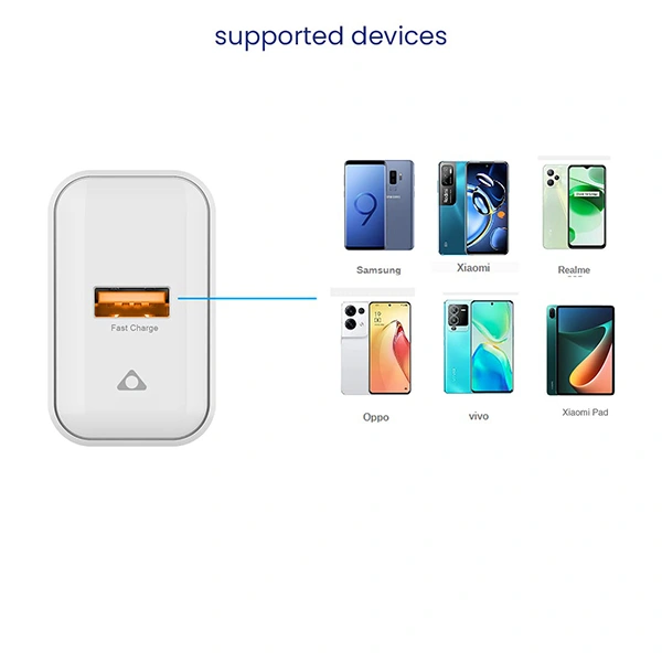 Stuffcool 22.5W USB A Port Flow Quick2 Single Port Wall Charger