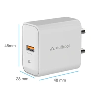 Stuffcool 22.5W USB A Port Flow Quick2 Single Port Wall Charger