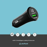 Stuffcool Dual Port Car Charger Ultimus 70W with Type C 30W PPS PD Port