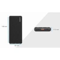 Stuffcool PB9027 10000mAh Powerbank Type-C PD 20W + USB A Fast Charger - Black, Blue, Pink