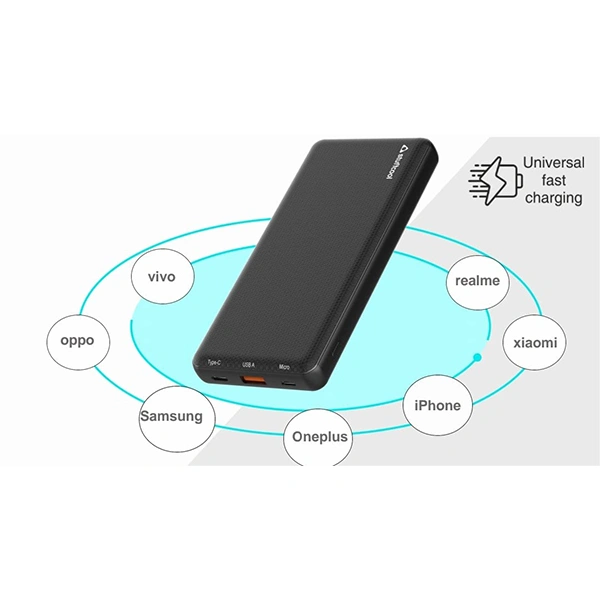 Stuffcool PB9027 10000mAh Powerbank Type-C PD 20W + USB A Fast Charger - Black, Blue, Pink