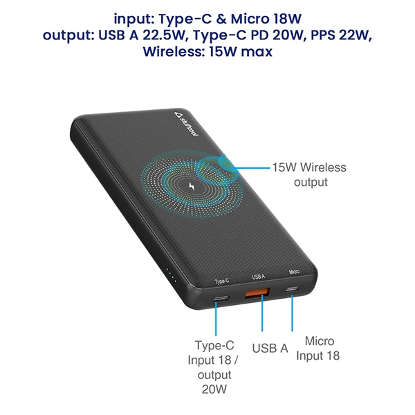 Stuffcool PB9036W 10000mAh 15W Wireless Powerbank