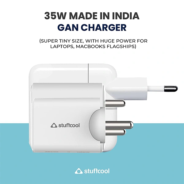 Stuffcool Pico Pro 35W Single Type C Wall Charger - Blue, White