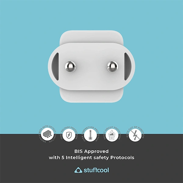 Stuffcool Pico Pro 35W Single Type C Wall Charger - Blue, White