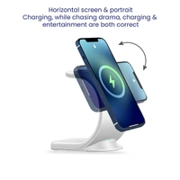 Stuffcool WC360 Magnetic 3-in-1 Wireless Charging Station With 18W QC3.0 Wall Charger included - Blue, White