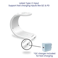 Stuffcool WC360 Magnetic 3-in-1 Wireless Charging Station With 18W QC3.0 Wall Charger included - Blue, White