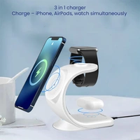 Stuffcool WC360 Magnetic 3-in-1 Wireless Charging Station With 18W QC3.0 Wall Charger included - Blue, White