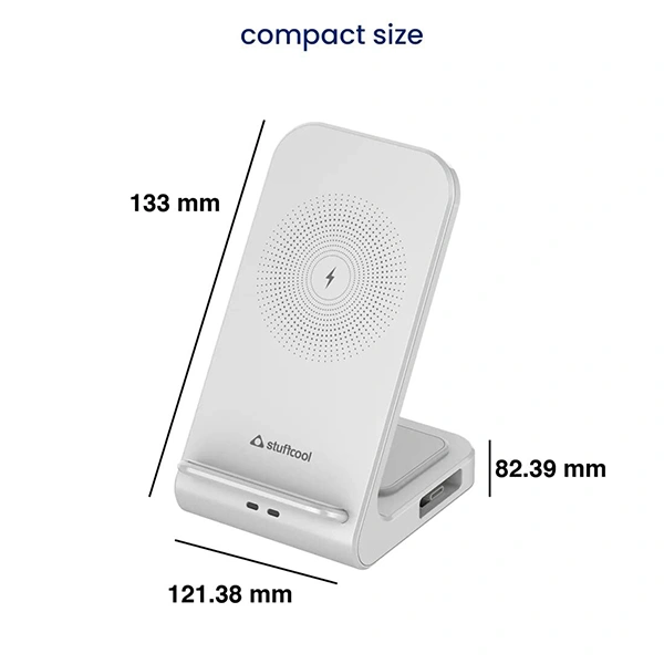 Stuffcool WC450 3 in 1 Wireless Charging Station Perfect for the iOS Ecosystem - Blue, White