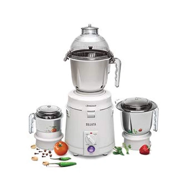 sujata Sujata 900 Watts Dynamix DX Mixer Grinder With 3 Jars - Ivory Gold, Twinkling Grey