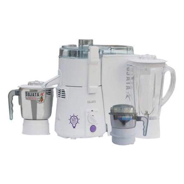 sujata Sujata 900 Watts Powermatic Plus Juicer Mixer Grinder With 3 Jars - Ivory Gold, Twinkling Grey