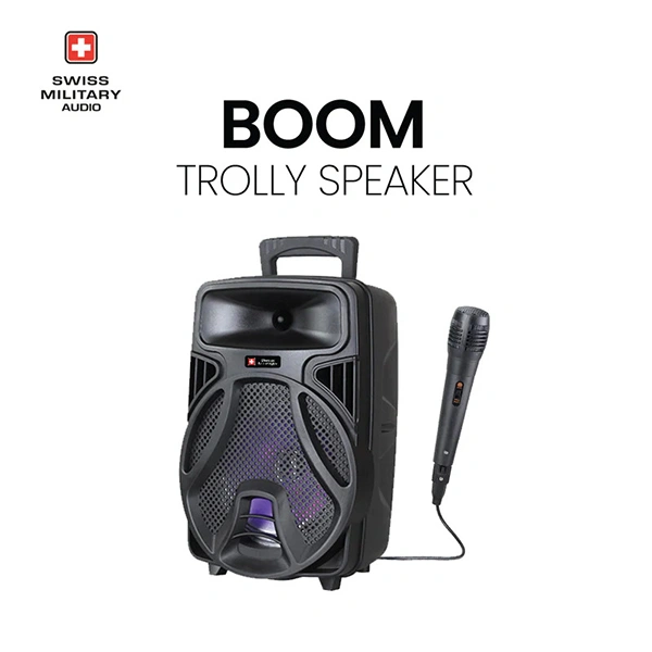 Swiss Military Audio BOOM Trolly Speaker - Beige, Green Blue, Pink