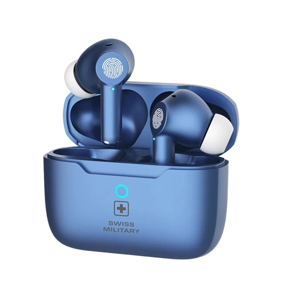 Swiss Military Audio X boAt Pro Wireless Earbuds - Blue - Blue