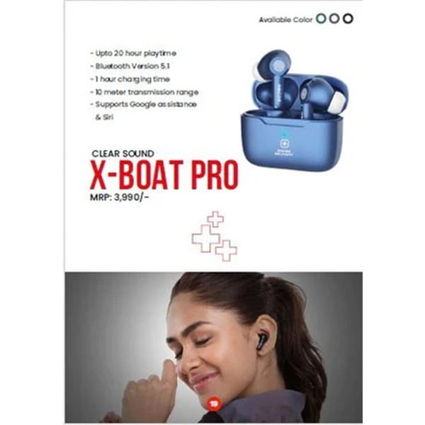 Swiss Military Audio X boAt Pro Wireless Earbuds - Blue - Blue