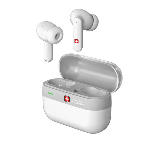Swiss Military Dapple Pods Bluetooth Earbuds - White - White