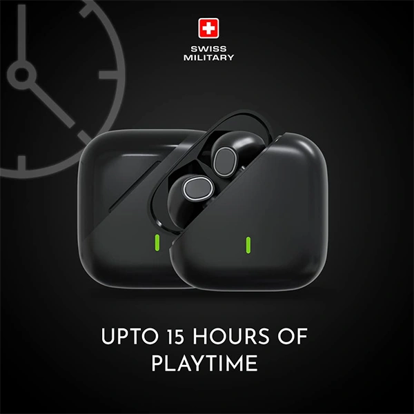 Swiss Military PIN NA PODS Earbuds - Black - Black