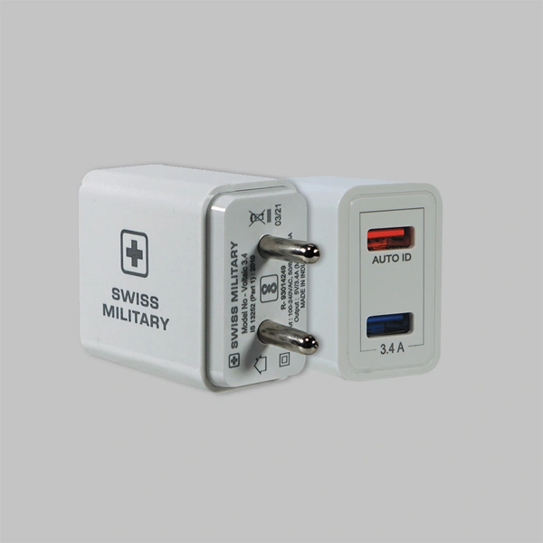 Swiss Military VOLTAIC3.4 Double Thunderbolt Charger with Micro USB Cable