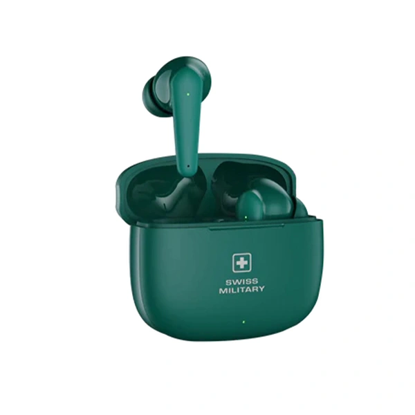 Swiss Military X Pods Bluetooth Earbuds With 16 Hours Playtime - Green - Green