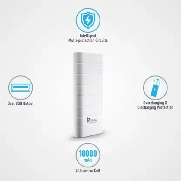 Syska 10000 mAh 10W Power Bank - White - White