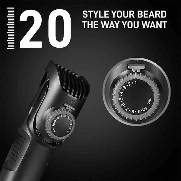 Syska HT200 PRO Beard Pro Cordless Rechargeable Trimmer - 10 Length Settings; 45 Min Runtime