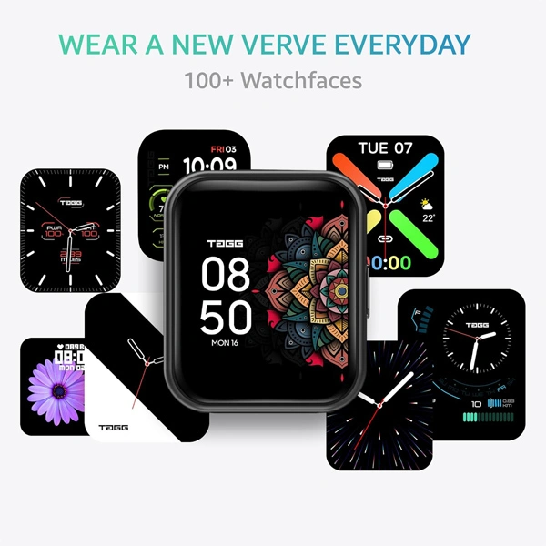 TAGG Engage II Calling Smartwatch with Curved Display - Black - Black