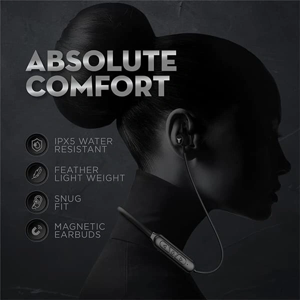 Tarbull Vibe 340 Bluetooth Wireless Earphones with Mic - Black &amp; Yellow - Black & Yellow