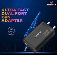 Tempt Alpha 2 Ports 65W Adapter - Black - Black