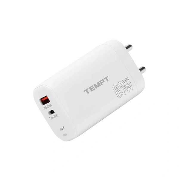 Tempt Alpha 2 Ports 65W Adapter - White - White