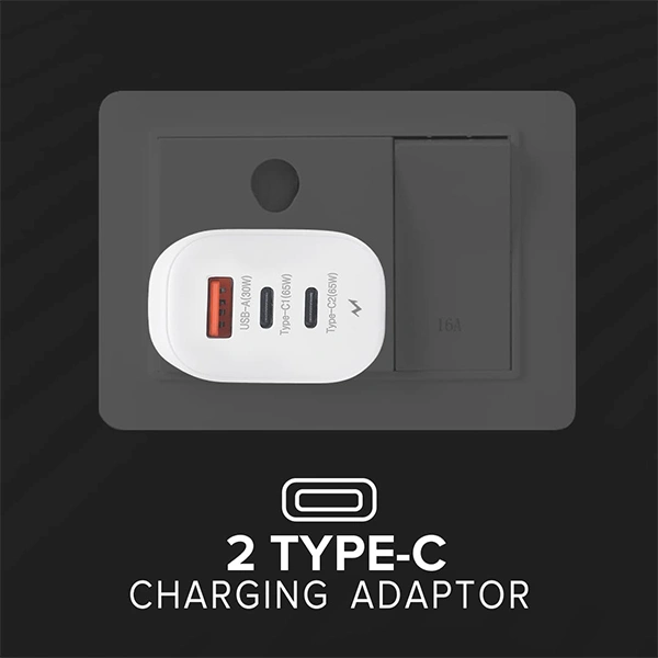 Tempt Alpha 3 Ports 65W Adapter - Army Blue, Army Green