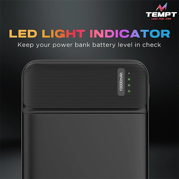 Tempt Booster 10000mAh Powerbank - Black, White