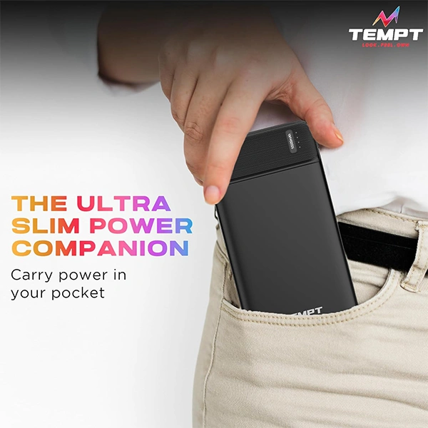 Tempt Booster 10000mAh Powerbank - Black, White