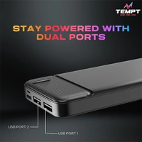 Tempt Booster 10000mAh Powerbank - Black, White