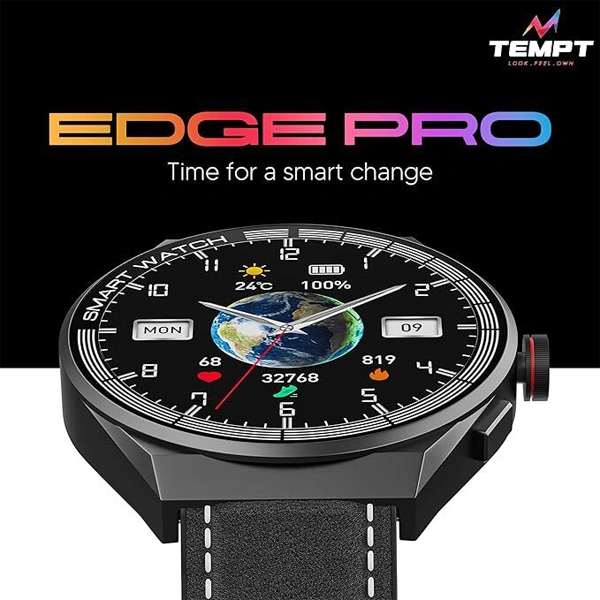 Tempt Edge Pro Smartwatch - Black - Black