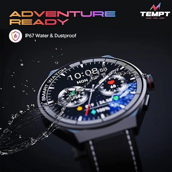 Tempt Edge Pro Smartwatch - Black - Black