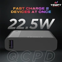 Tempt Fuel 10000mAh Powerbank - Black, White