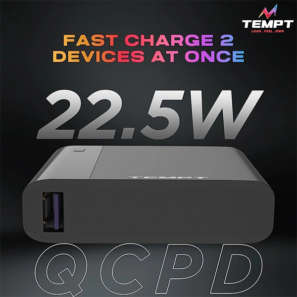 Tempt Fuel 10000mAh Powerbank - Black, White
